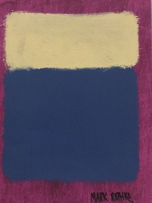Mark Rothko Mixed Media on Paper: Mark Rothko Mixed Media on Paper. Approx Size: 12 x 9 inches. Stamp signed on verso. Provenance: NY Collector. Sold as is to the manner or style of the artist, Good Condition, See photos. Mark Rothko,
