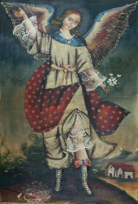 Peruvian Cusco Folk Art Oil Painting on Canvas (1 of 2)