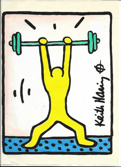 Keith Haring Mix Media Drawing Signed (1 of 2)