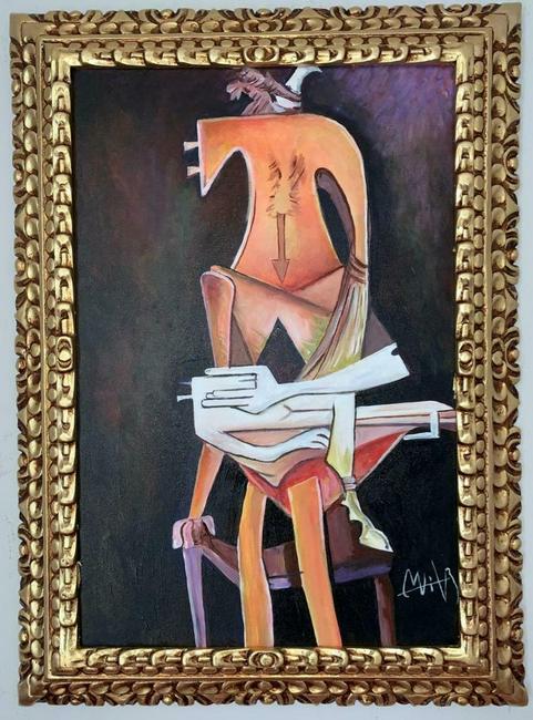 WIFREDO LAM PAINTING OIL ON CANVAS (1 of 3)