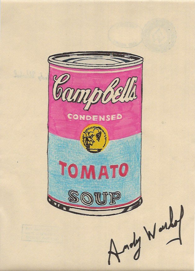 Signed Andy Warhol Mixed Media on Paper.: Signed Andy Warhol Mixed Media on Paper. Approx Size: 11 3/4 x 8 1/2 inches. Provenance: NY Collector.Sold as is to the manner or style of the artist, Good Condition, See photos