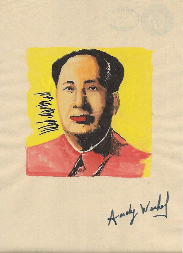Signed Andy Warhol Mixed Media on Paper.: Signed Andy Warhol Mixed Media on Paper. Approx Size: 11 3/4 x 8 1/2 inches. Provenance: NY Collector.Sold as is to the manner or style of the artist, Good Condition, See photos.