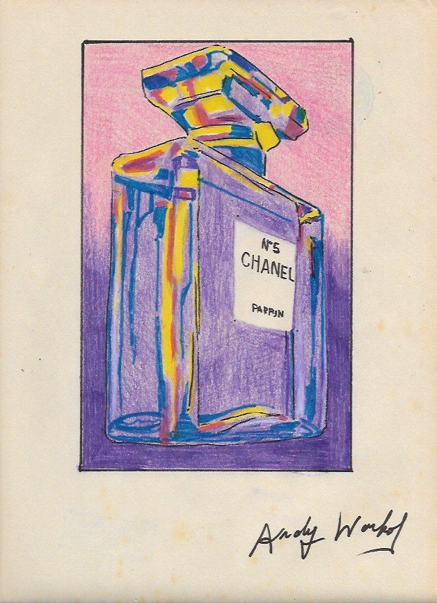 Mixed Media Andy Warhol Drawing on Paper: Mixed Media Andy Warhol Drawing on Paper . Approx Size: 12 x 8 1/2 inches. Provenance: Private NY Collection. It is being sold as is in the manner Style of artist. Good Condition See Photos.