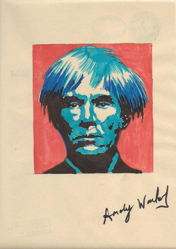 Signed Andy Warhol Mixed Media on Paper: Signed Andy Warhol Mixed Media on Paper. Approx Size: 11 3/4 x 8 1/2 inches. Provenance: NY Collector.Sold as is to the manner or style of the artist, Good Condition, See photos.