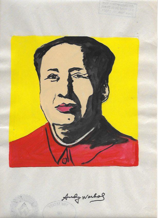 Signed Andy Warhol Mixed Media on Paper: Signed Andy Warhol Mixed Media on Paper. Approx Size: 11 3/4 x 8 1/2 inches. Provenance: NY Collector.Sold as is to the manner or style of the artist, Good Condition, See photos.