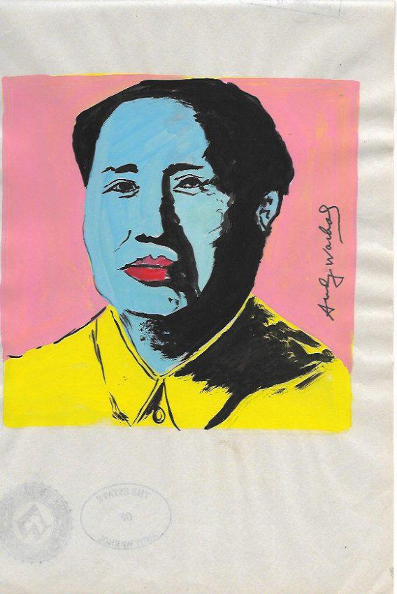 Signed Andy Warhol Mixed Media on Paper: Signed Andy Warhol Mixed Media on Paper. Approx Size: 11 3/4 x 8 1/2 inches. Provenance: NY Collector.Sold as is to the manner or style of the artist, Good Condition, See photos.