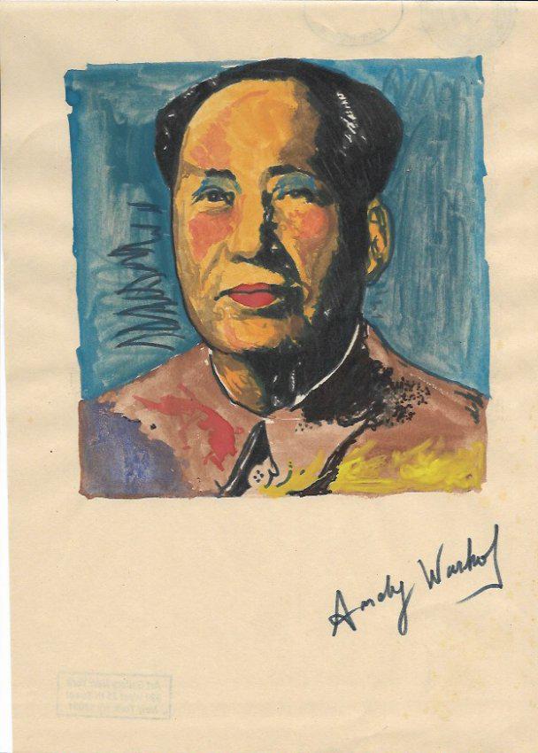 Signed Andy Warhol Mixed Media on Paper: Signed Andy Warhol Mixed Media on Paper. Approx Size: 11 3/4 x 8 1/2 inches. Provenance: NY Collector.Sold as is to the manner or style of the artist, Good Condition, See photos.