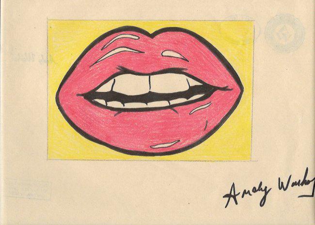 Signed Andy Warhol Mixed Media on Paper: Signed Andy Warhol Mixed Media on Paper. Approx Size: 11 3/4 x 8 1/2 inches. Provenance: NY Collector.Sold as is to the manner or style of the artist, Good Condition, See photos.