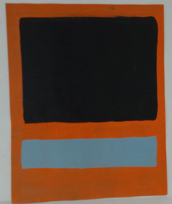 Mark Rothko Mixed Media on Paper.: Mark Rothko Mixed Media on Paper. Approx Size: 14 x 11 inches. Stamp signed on verso.Provenance: NY Collector.Sold as is to the manner or style of the artist, Good Condition, See photos.Mark Rothko, b