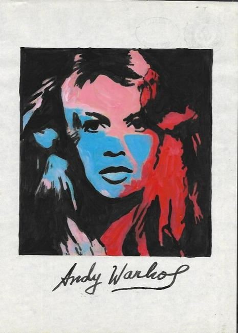 Andy Warhol Mix Media Drawing Watercolor on Paper: Andy Warhol Mix Media Drawing Watercolor on Paper. Style of the artist. The painting has no certificate of authenticity. Size: 12 x 8 1/2 inches