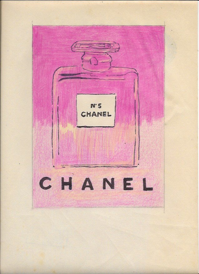 Andy Warhol Mixed Media Drawing (1 of 2)