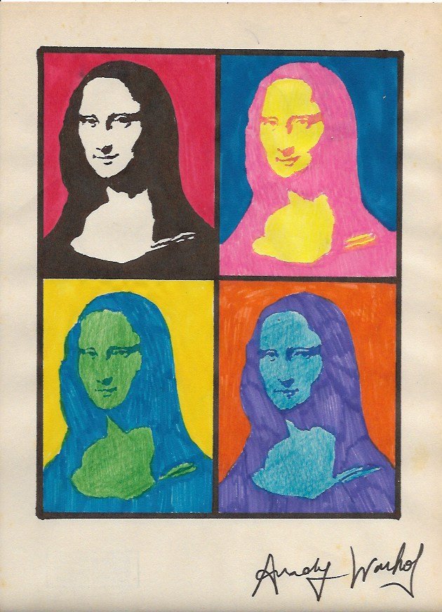 Andy Warhol Mixed Media Drawing: Andy Warhol Mixed Media Drawing acrylic and marker illustration on Paper signed. is executed in the contemporary, street art style of.The painting has no certificate of authenticity. Size: 12 x 8 1/2 