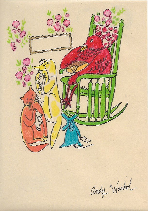 Andy Warhol Mixed Media Drawing: Andy Warhol Mixed Media Drawing acrylic and marker illustration on Paper signed. is executed in the contemporary, street art style of.The painting has no certificate of authenticity. Size: 12 x 8 1/2 