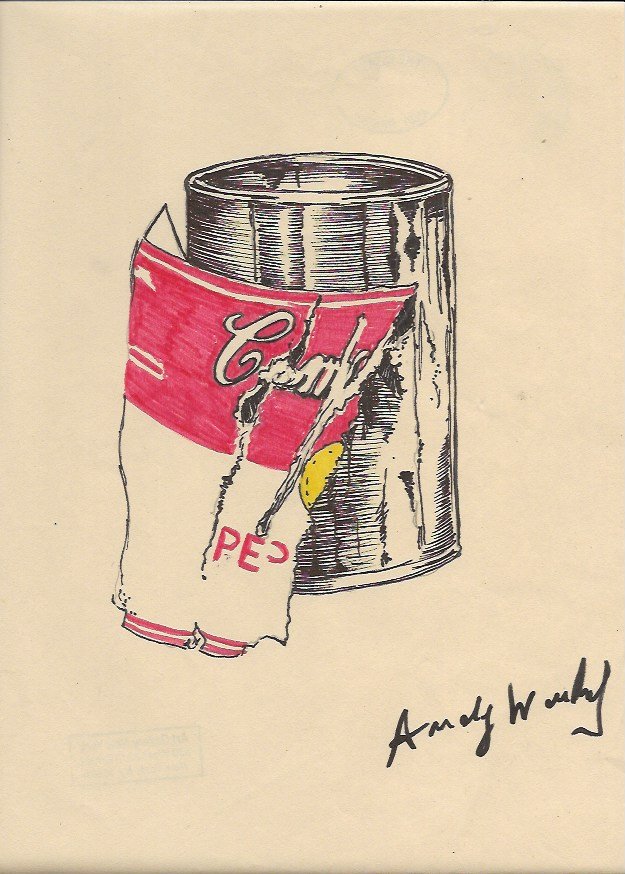 Andy Warhol  Mixed Media Drawing (1 of 2)