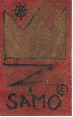 JMB SIGNED - SAMO - SMALL PAINTING POSTCARD. GOOD (1 of 2)