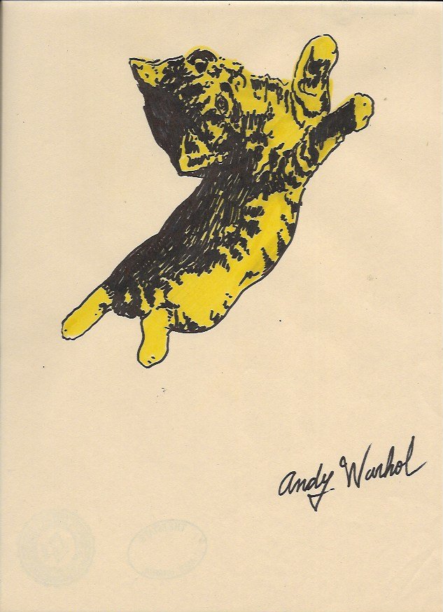 Signed Andy Warhol Mixed Media on Paper: Signed Andy Warhol Mixed Media on Paper. Approx Size: 11 3/4 x 8 1/2 inches. Provenance: NY Collector.Sold as is to the manner or style of the artist, Good Condition, See photos