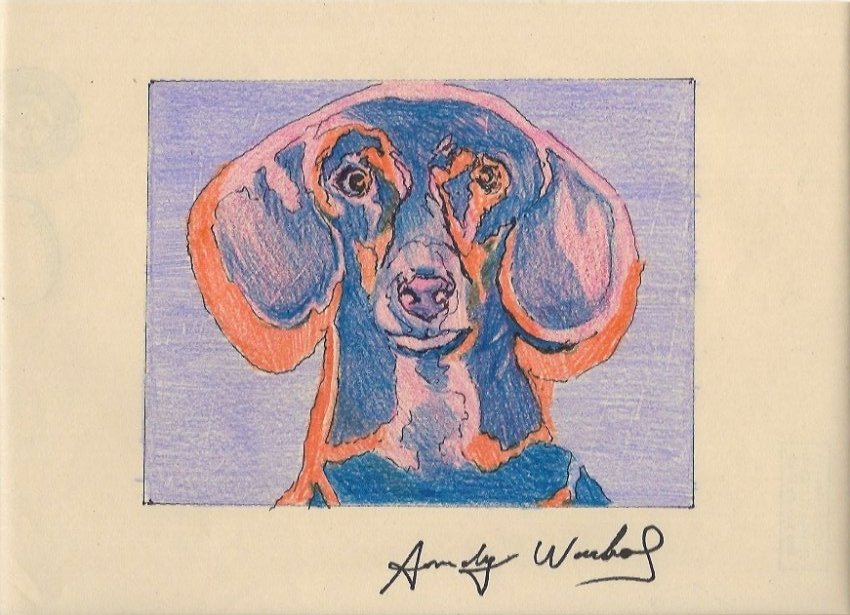 Signed Andy Warhol Mixed Media on Paper: Signed Andy Warhol Mixed Media on Paper. Approx Size: 11 3/4 x 8 1/2 inches. Provenance: NY Collector.Sold as is to the manner or style of the artist, Good Condition, See photos