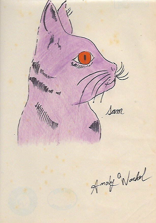 Signed Andy Warhol Mixed Media on Paper: Signed Andy Warhol Mixed Media on Paper. Approx Size: 11 3/4 x 8 1/2 inches. Provenance: NY Collector.Sold as is to the manner or style of the artist, Good Condition, See photos