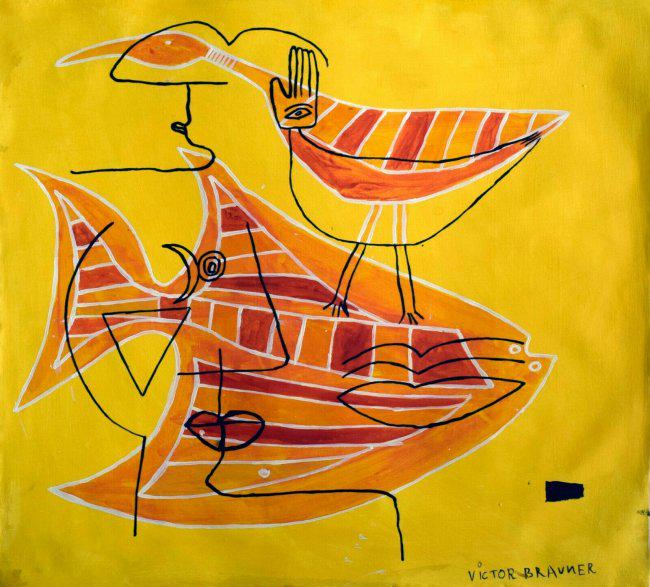 Victor Brauner Abstract Painting Signed , Modern Old (1 of 4)