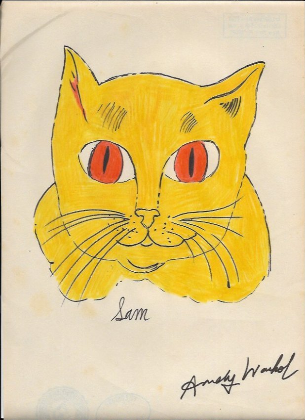 Signed Andy Warhol Mixed Media on Paper: Signed Andy Warhol Mixed Media on Paper. Approx Size: 11 3/4 x 8 1/2 inches. Provenance: NY Collector.Sold as is to the manner or style of the artist, Good Condition, See photos