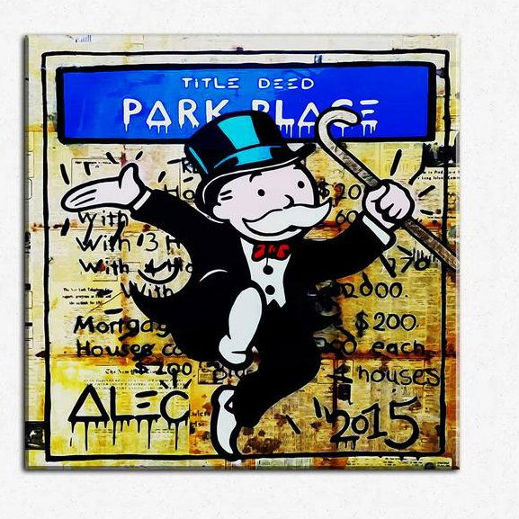 Alec Monopoly Print on Canvas. PARK PLACE. Not framed. (1 of 1)