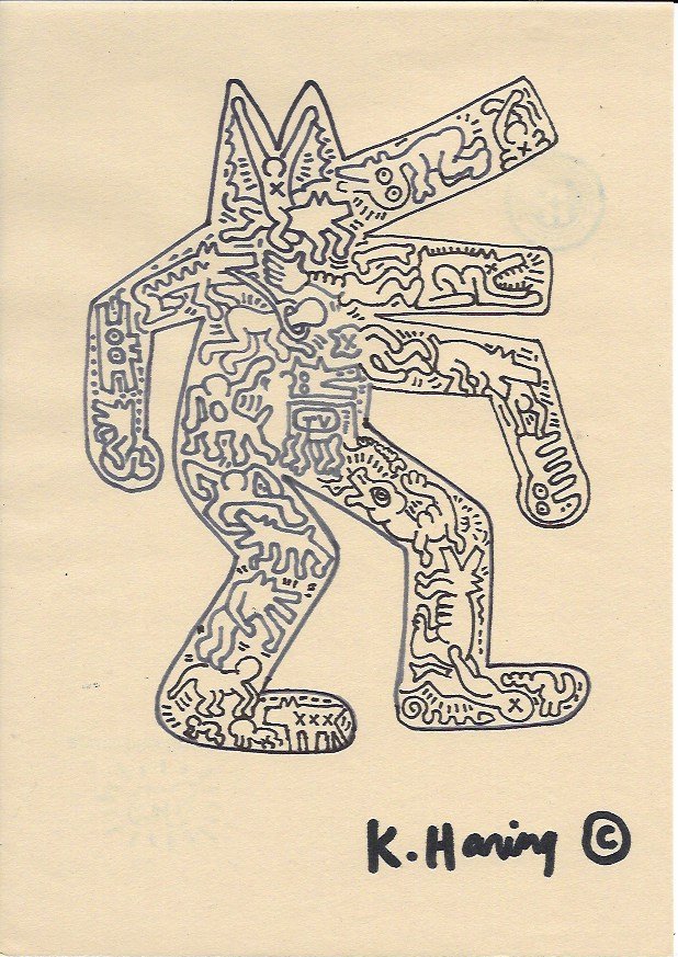 Keith Haring Mix Media Drawing (1 of 2)