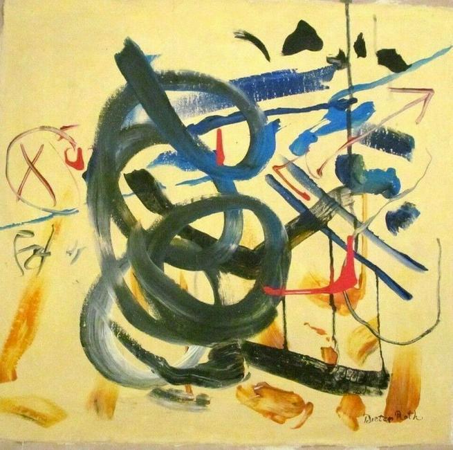 Abstract Painting Signed Dieter Roth Modern art (1 of 3)