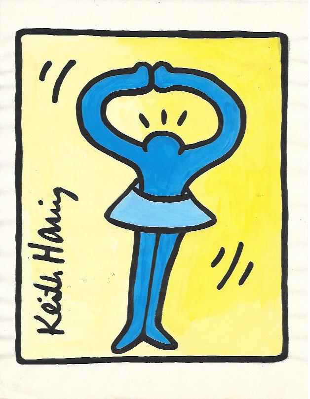 Keith Haring Mix Media Drawing: Keith Haring Mix Media Drawing Signed. New York Collection. Keith Allen Haring (May 4, 1958. February 16, 1990) was an American artist whose pop art and graffiti-like work grew out of the New York Cit