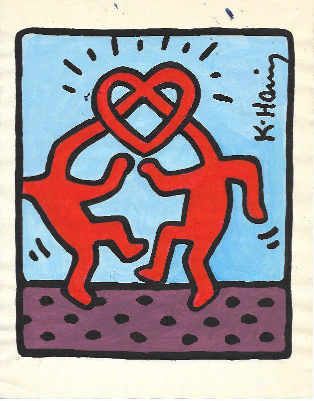 Signed KEITH HARINGMixed Media on Paper: Signed KEITH HARING Mixed Media on Paper. Approx Size: 11 3/4 x 8 1/2 inches. Provenance: NY Collector.Sold as is to the manner or style of the artist, Good Condition, See photos