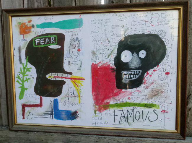 Jean Micheal Basquiat Drawing  Print On Paper . (1 of 4)