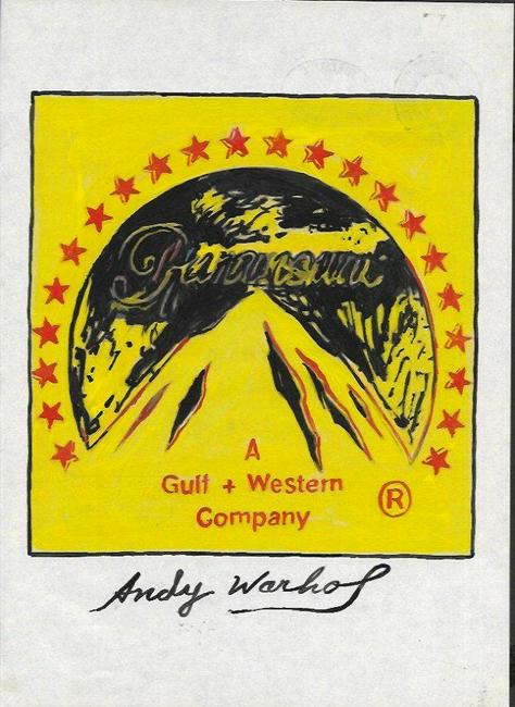 Signed Andy Warhol Mixed Media on Paper. Approx Size:: Signed Andy Warhol Mixed Media on Paper. Approx Size: 11 3/4 x 8 1/2 inches. Provenance: NY Collector.Sold as is to the manner or style of the artist, Good Condition, See photos.
