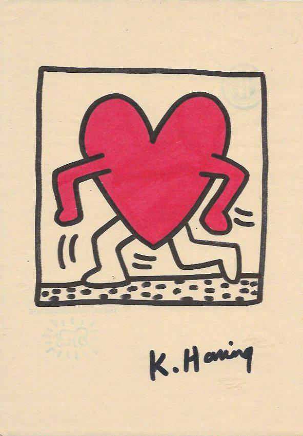 Keith Haring Mixed Media on Paper: Keith Haring Mixed Media on Paper. Approx Size: 11 1/2 x 9 inches. Provenance: NY Collector.Sold as is in the manner or style of the artist. Good Condition. See photos.