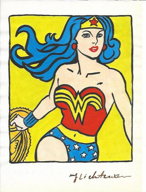 The Style of Roy Lichtenstein drawing on Paper. (1 of 2)