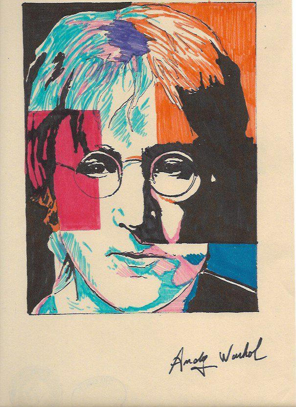 Signed Andy Warhol Mixed Media on Paper: Signed Andy Warhol Mixed Media on Paper. Approx Size: 11 3/4 x 8 1/2 inches. Provenance: NY Collector.Sold as is to the manner or style of the artist, Good Condition, See photos
