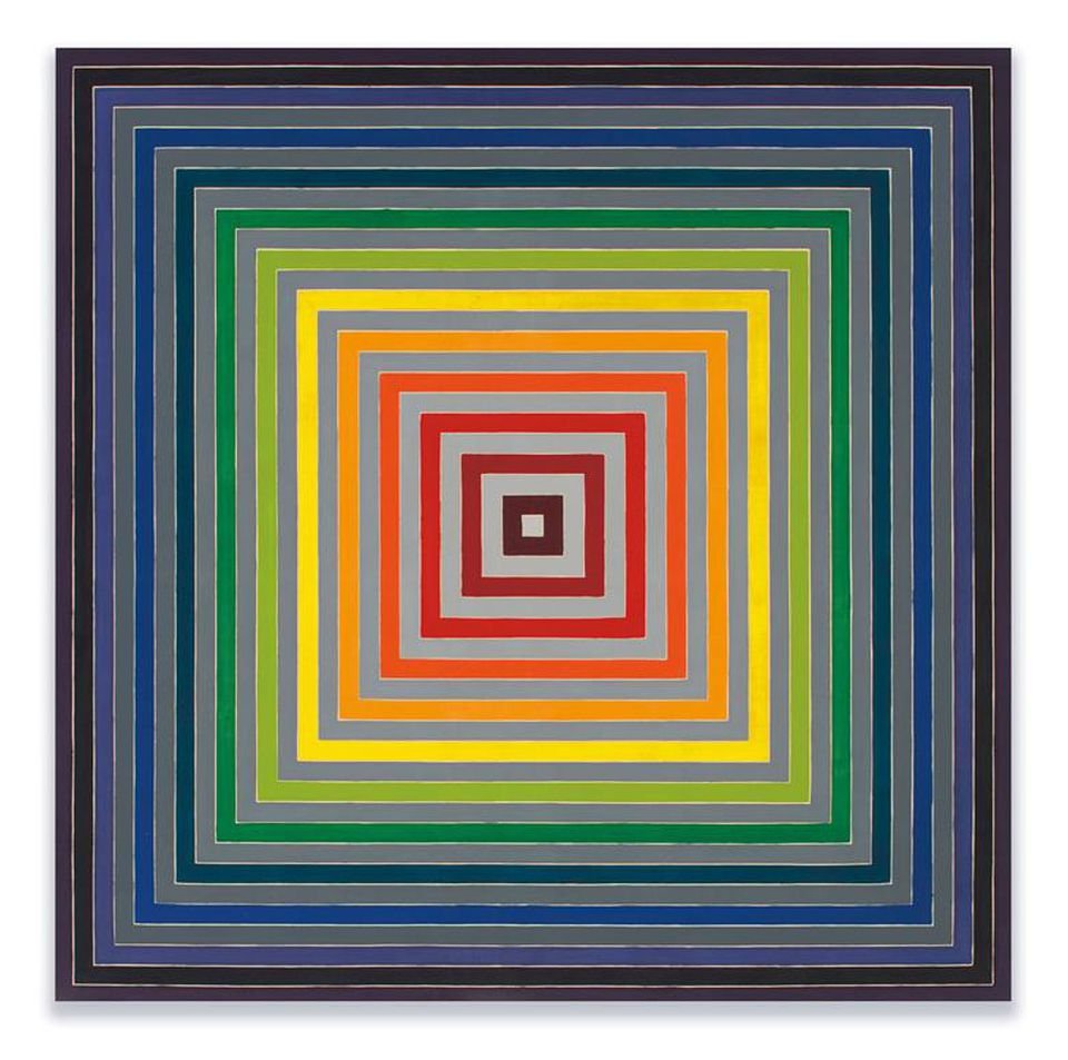 Frank Stella Print on Paper.: Frank Stella Print on Paper. Embossed Stamp.Size: 17 x 11 . No COA NO Document. Sold As is in the style of Artist.Frank Stella is an American painter, sculptor and printmaker, noted for his work in th