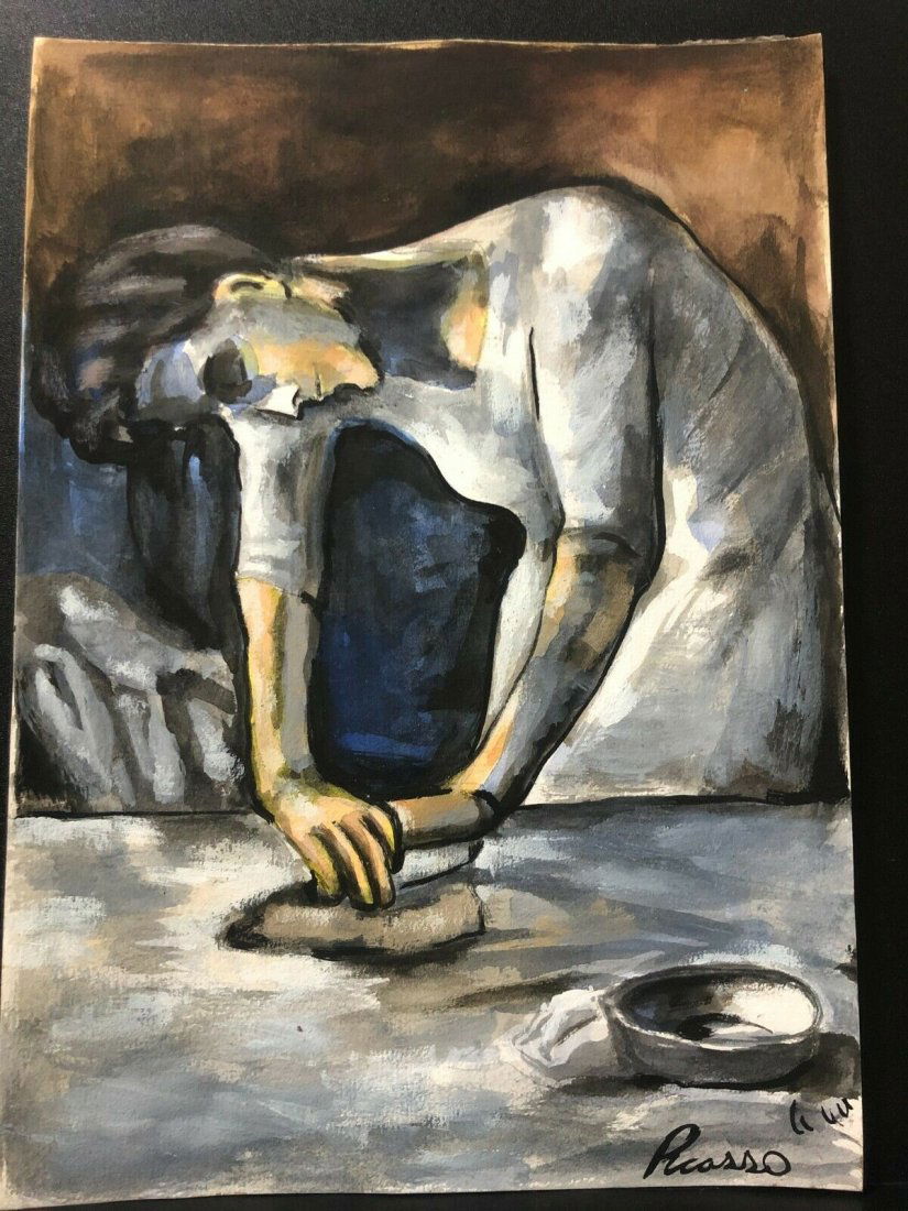 PABLO PICASSO-(After) -The ironer 1904-Drawing (1 of 4)