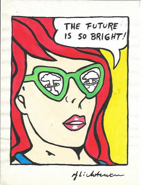 The Style of Roy Lichtenstein drawing on Paper. (1 of 2)