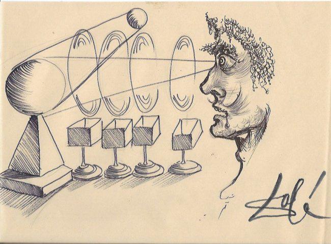 Salvado Dali Drawing on Paper Signed and stamp on Verso (1 of 2)