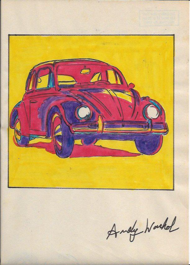 Signed Andy Warhol Mixed Media on Paper: Signed Andy Warhol Mixed Media on Paper. Approx Size: 11 3/4 x 8 1/2 inches. Provenance: NY Collector.Sold as is to the manner or style of the artist, Good Condition, See photos