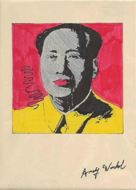 Signed Andy Warhol Mixed Media on Paper: Signed Andy Warhol Mixed Media on Paper. Approx Size: 11 3/4 x 8 1/2 inches. Provenance: NY Collector.Sold as is to the manner or style of the artist, Good Condition, See photos