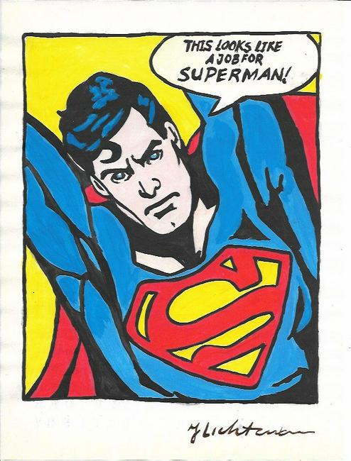 The Style of Roy Lichtenstein drawing on Paper. (1 of 2)