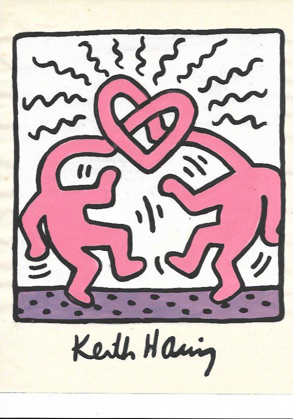 Keith Haring Mix Media Drawing: Keith Haring Mix Media Drawing Signed.Private Collection. Keith Allen Haring (May 4, 1958. February 16, 1990) was an American artist whose pop art and graffiti-like work grew out of the New York City