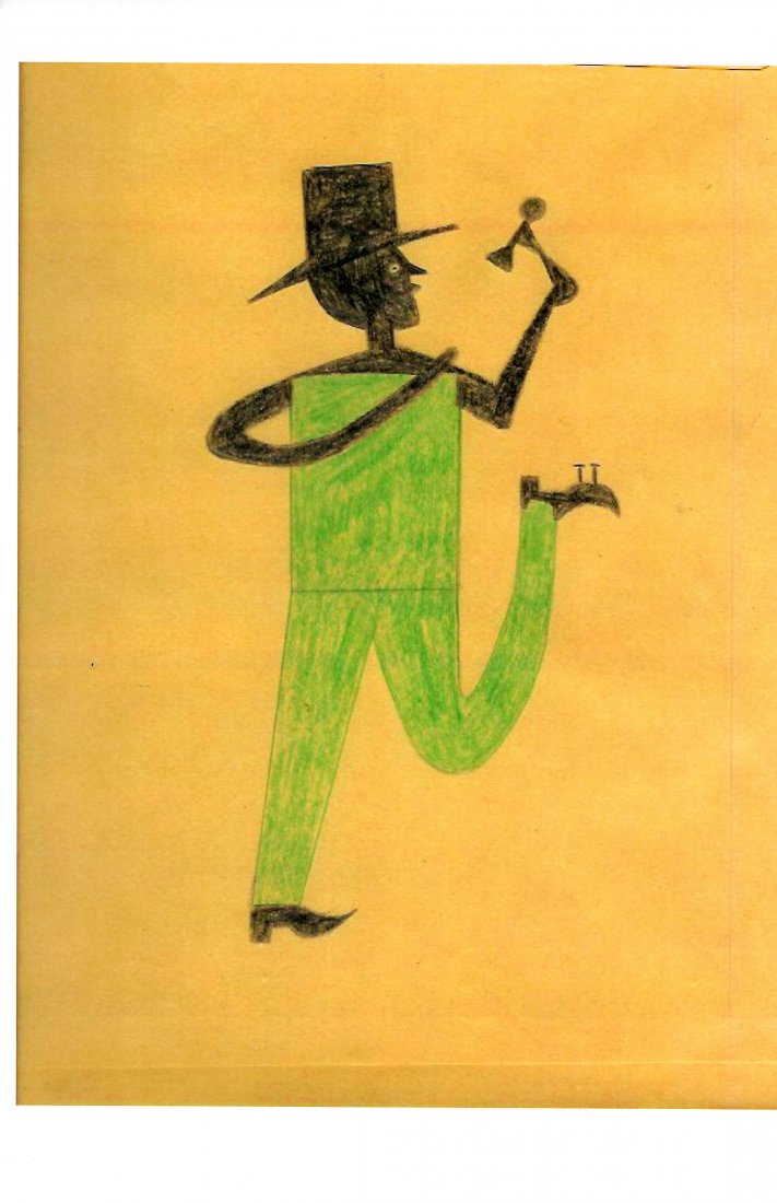 Bill Traylor Outsider Artist Print on Thick Paper.: Bill Traylor Outsider Artist Print on Thick Paper. Size: 17 x 11 inches.This work is being offered as-is, as in manner of or as style of the artist. William -Bill- Traylor (April 1, 1853Â– October