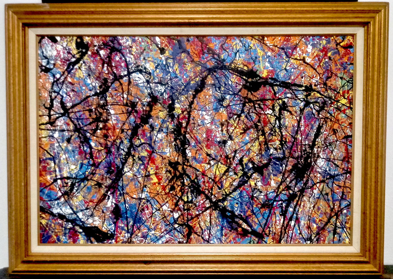 XL JACKSON POLLOCK MODERNIST PAINTING ON CANVAS (1 of 6)