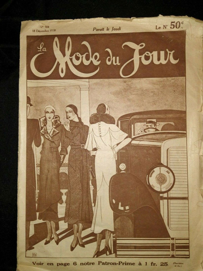 Vintage Paris Tamara de lempicka magazine 1930: Vintage Paris Tamara de lempicka artwork on a French fashion magazine printed 18 December 1930.Full 16 page fashion magazine, La Mode Du Tour, from Paris displaying the latest high fashion from the ea
