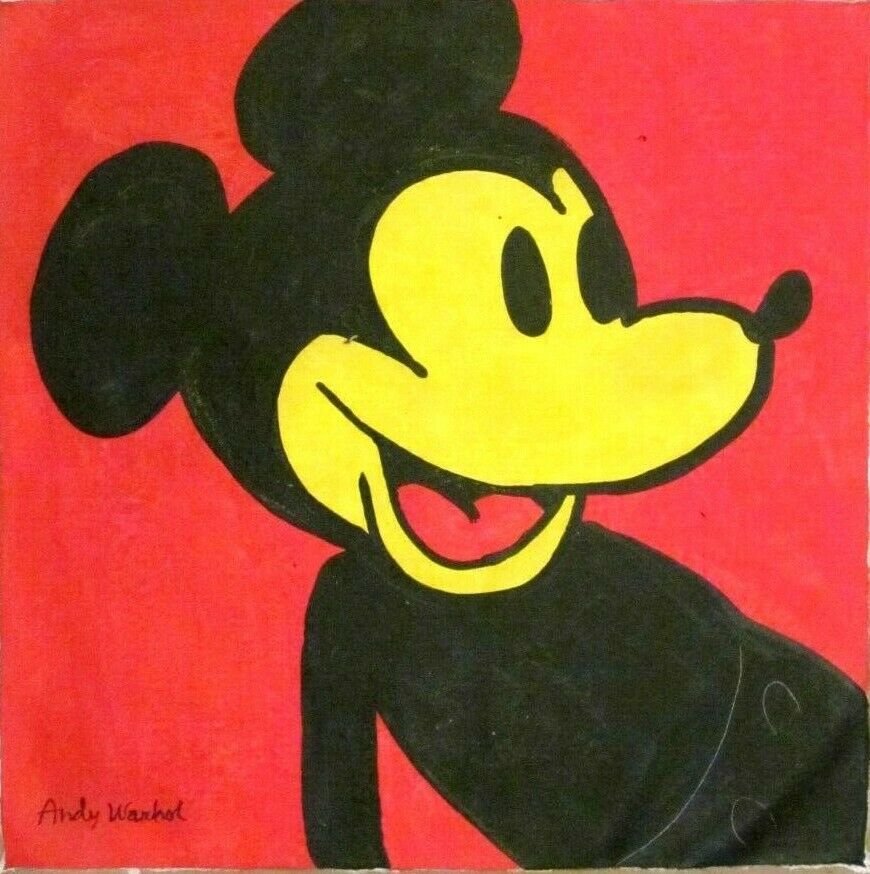 Vintage abstract acrylic on canvas after Andy Warhol: Vintage abstract acrylic on canvas after Andy Warhol Modern art 20th century size: 17 x 17. In excellent condition, comes unframed.see photo