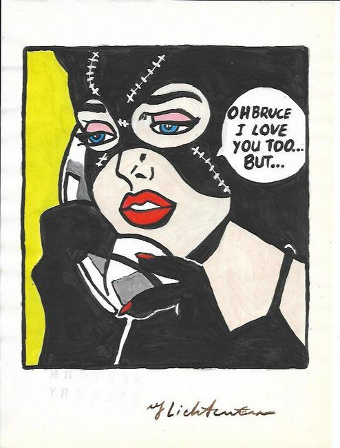 The Style of Roy Lichtenstein drawing on Paper. (1 of 2)