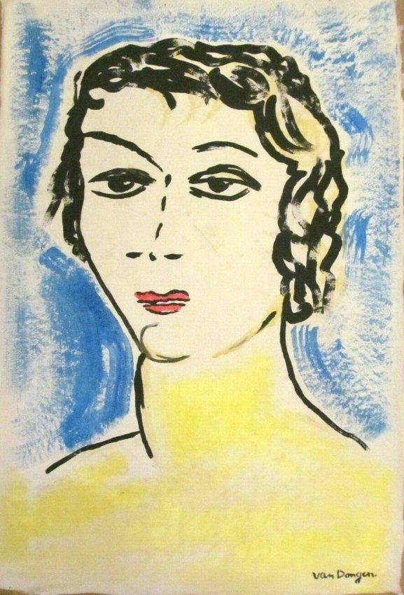 Abstract acrylic on canvas after after Kees van Dongen: Abstract acrylic on canvas after after Kees van Dongen.Cornelis Theodorus Maria 'Kees' van Dongen was a Dutch-French painter who was one of the leading Fauves. Van Dongen's early work was influenced b