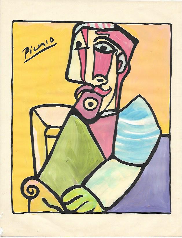Signed Pablo Picasso Mixed Media on Paper: Signed Pablo Picasso Mixed Media on Paper. Approx Size: 11 3/4 x 8 1/2 inches. NY Collector. No Coa or Documents .Sold as is to the manner or style of the artist, Good Condition, See photos