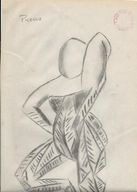 Signed Pablo Picasso Mixed Media on Paper: Signed Pablo Picasso Mixed Media on Paper. Approx Size: 11 3/4 x 8 1/2 inches. Provenance: NY Collector.Sold as is to the manner or style of the artist, Good Condition, See photos